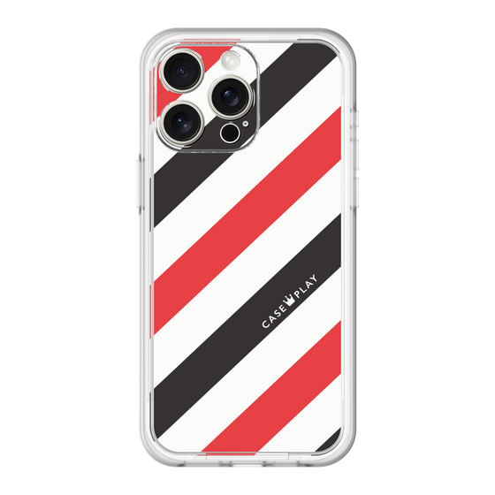 スリムプロテクションプレミアムケース［ Big Stripe - Red × Black ］