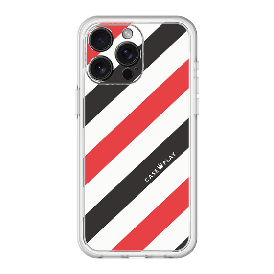スリムプロテクションプレミアムケース［ Big Stripe - Red × Black ］