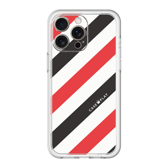 スリムプロテクションプレミアムケース［ Big Stripe - Red × Black ］