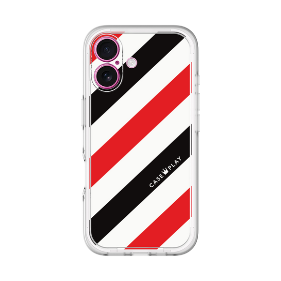 スリムプロテクションプレミアムケース［ Big Stripe - Red × Black ］