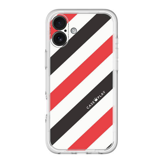 スリムプロテクションプレミアムケース［ Big Stripe - Red × Black ］