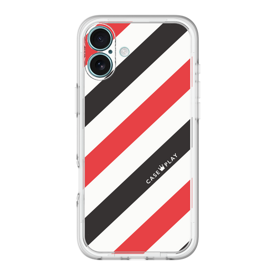 スリムプロテクションプレミアムケース［ Big Stripe - Red × Black ］