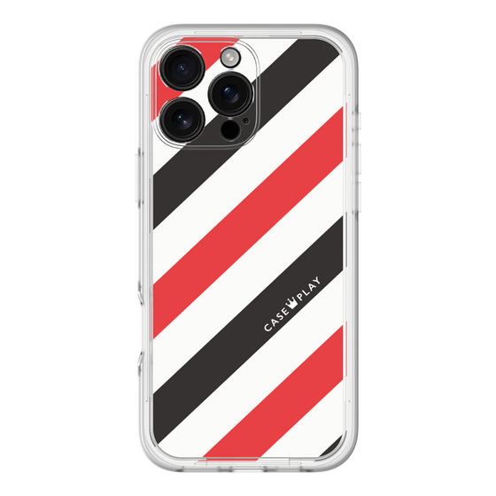 スリムプロテクションプレミアムケース［ Big Stripe - Red × Black ］