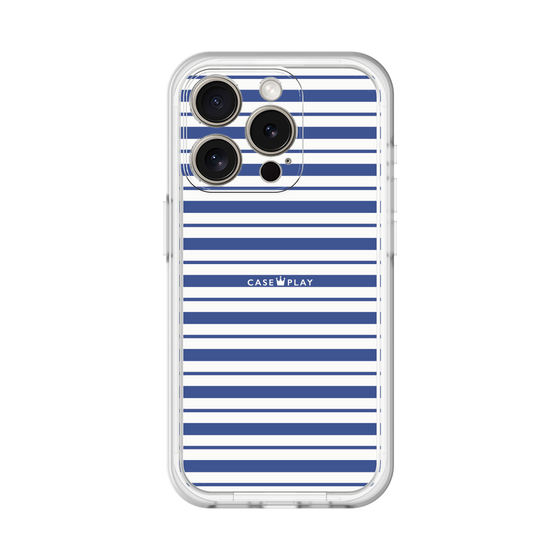 スリムプロテクションプレミアムケース［ Small Border - Navy ］