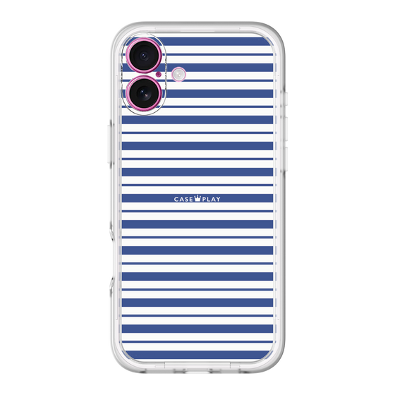 スリムプロテクションプレミアムケース［ Small Border - Navy ］