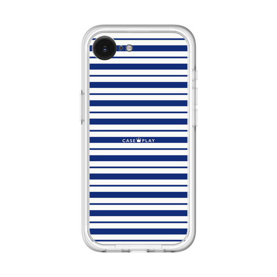 スリムプロテクションプレミアムケース［ Small Border - Navy ］