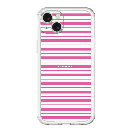 スリムプロテクションプレミアムケース［ Small Border - Pink ］