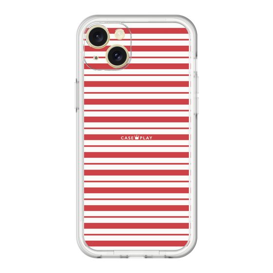 スリムプロテクションプレミアムケース［ Small Border - Red ］