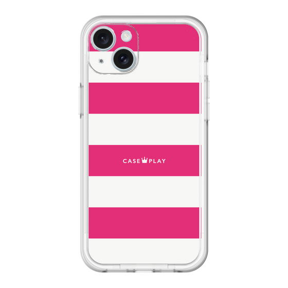 スリムプロテクションプレミアムケース［ Big Border - Pink ］