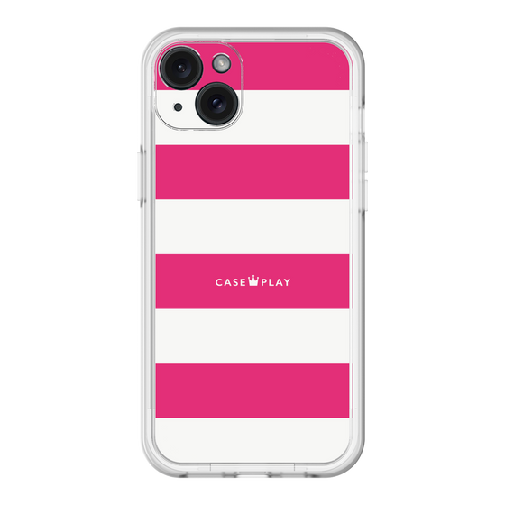 スリムプロテクションプレミアムケース［ Big Border - Pink ］