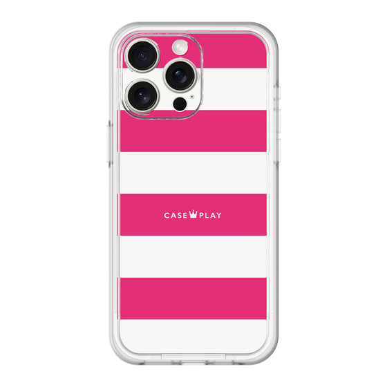 スリムプロテクションプレミアムケース［ Big Border - Pink ］