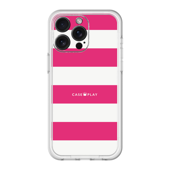 スリムプロテクションプレミアムケース［ Big Border - Pink ］