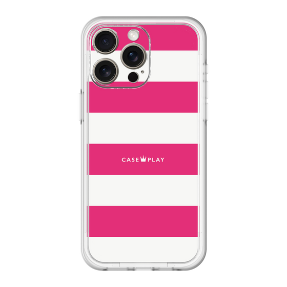 スリムプロテクションプレミアムケース［ Big Border - Pink ］
