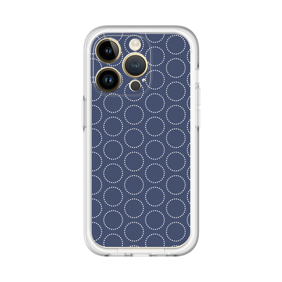 スリムプロテクションプレミアムケース［ Dot Circle - Navy ］