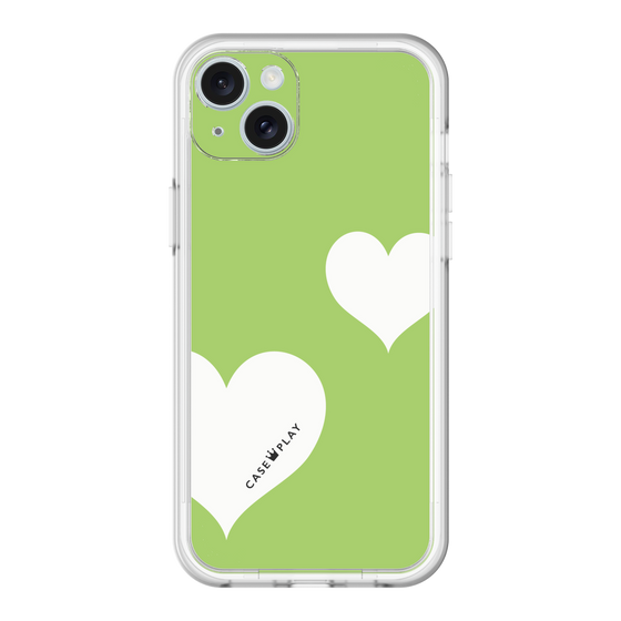 スリムプロテクションプレミアムケース［ Two Hearts - Green ］