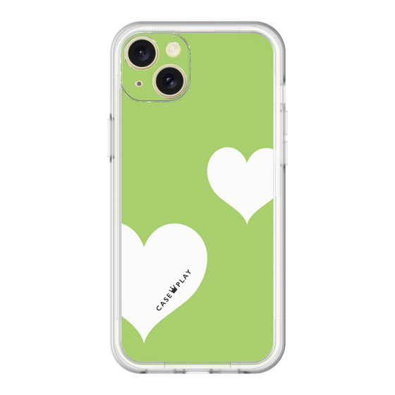 スリムプロテクションプレミアムケース［ Two Hearts - Green ］