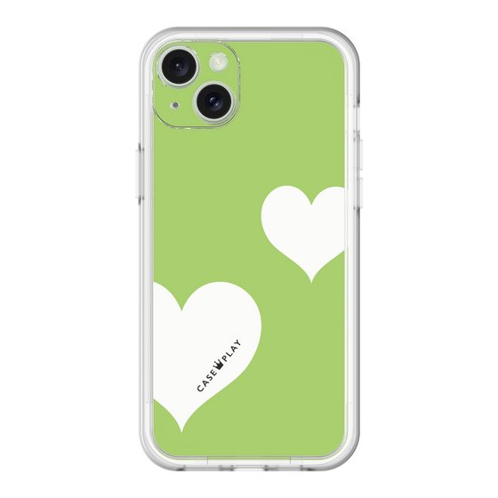 スリムプロテクションプレミアムケース［ Two Hearts - Green ］