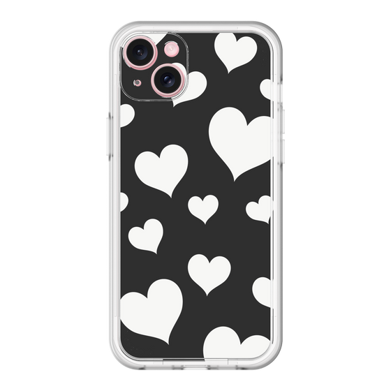 スリムプロテクションプレミアムケース［ Dot Hearts - Black ］
