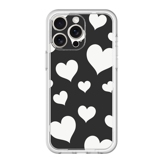 スリムプロテクションプレミアムケース［ Dot Hearts - Black ］