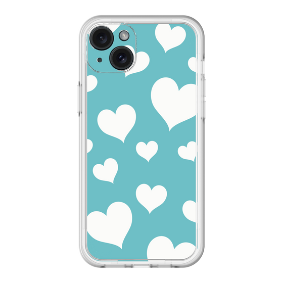 スリムプロテクションプレミアムケース［ Dot Hearts - Blue ］