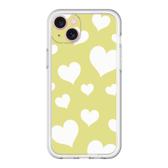 スリムプロテクションプレミアムケース［ Dot Hearts - Yellow ］