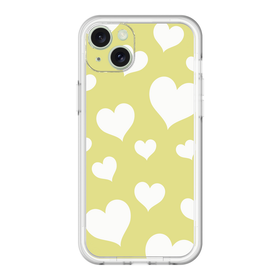 スリムプロテクションプレミアムケース［ Dot Hearts - Yellow ］