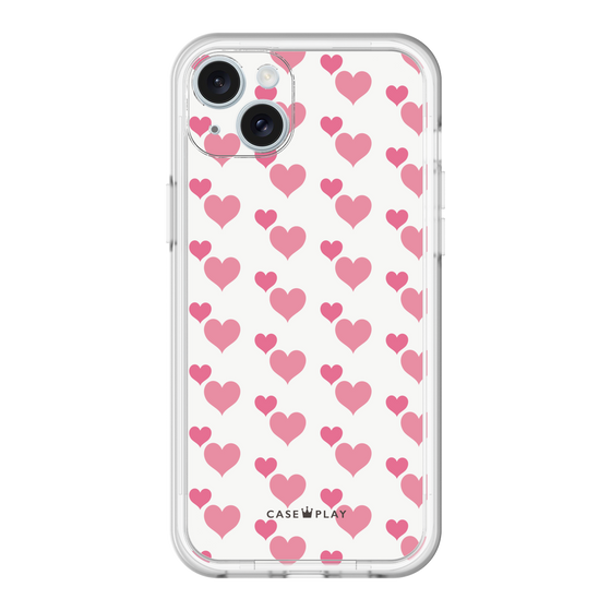 スリムプロテクションプレミアムケース［ Stripe Hearts - Pink ］