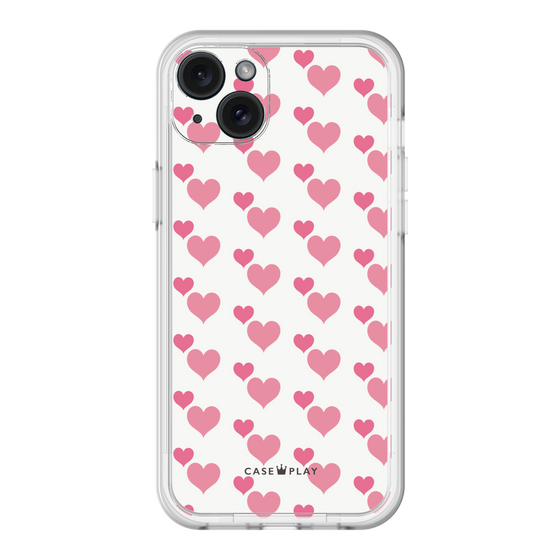 スリムプロテクションプレミアムケース［ Stripe Hearts - Pink ］
