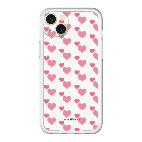 スリムプロテクションプレミアムケース［ Stripe Hearts - Pink ］