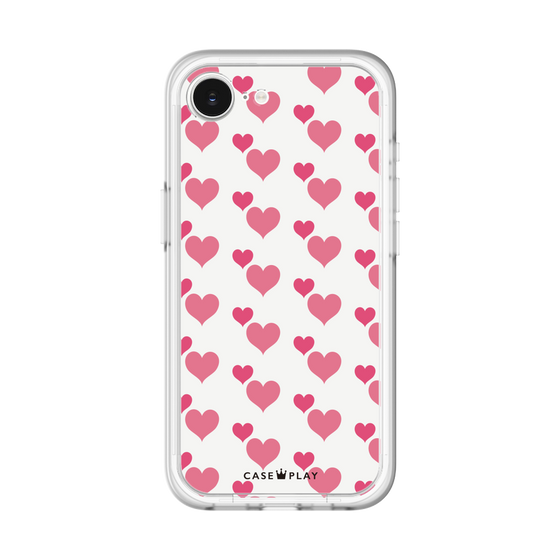 スリムプロテクションプレミアムケース［ Stripe Hearts - Pink ］