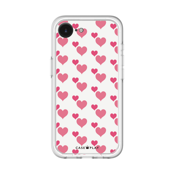 スリムプロテクションプレミアムケース［ Stripe Hearts - Pink ］