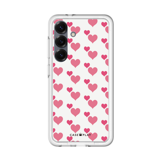 スリムプロテクションプレミアムケース［ Stripe Hearts - Pink ］