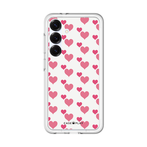 スリムプロテクションプレミアムケース［ Stripe Hearts - Pink ］