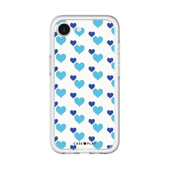 スリムプロテクションプレミアムケース［ Stripe Hearts - Blue ］