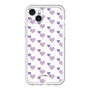 スリムプロテクションプレミアムケース［ Stripe Hearts - Purple ］