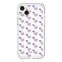 スリムプロテクションプレミアムケース［ Stripe Hearts - Purple ］