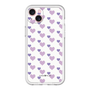 スリムプロテクションプレミアムケース［ Stripe Hearts - Purple ］