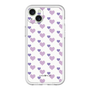 スリムプロテクションプレミアムケース［ Stripe Hearts - Purple ］
