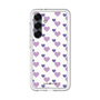 スリムプロテクションプレミアムケース［ Stripe Hearts - Purple ］