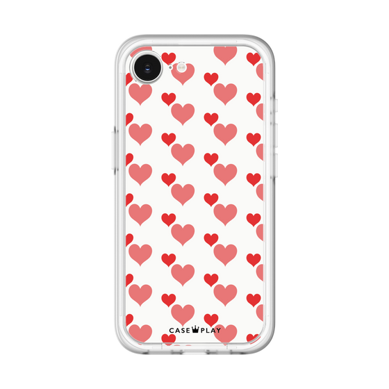 スリムプロテクションプレミアムケース［ Stripe Hearts - Red ］