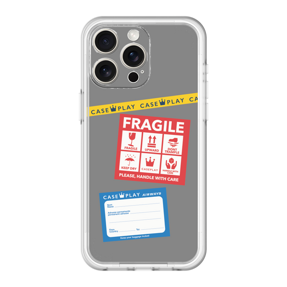 スリムプロテクションプレミアムケース［ FRAGILE Stickers - Gray ］