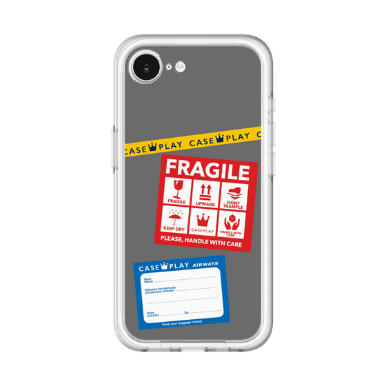 スリムプロテクションプレミアムケース［ FRAGILE Stickers - Gray ］
