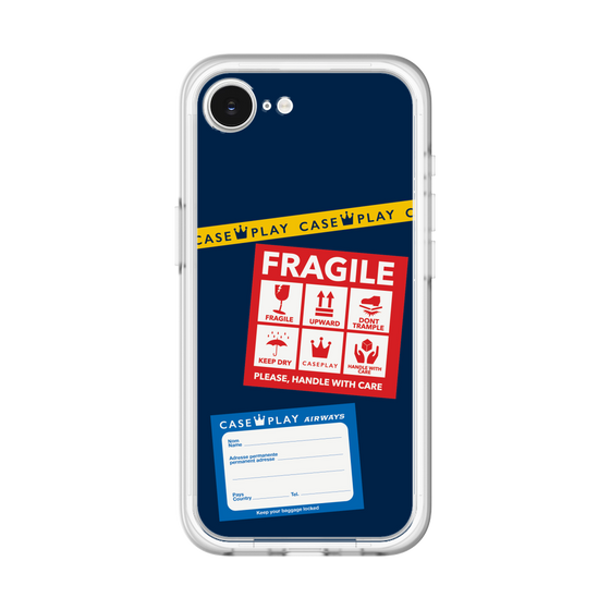スリムプロテクションプレミアムケース［ FRAGILE Stickers - Navy ］