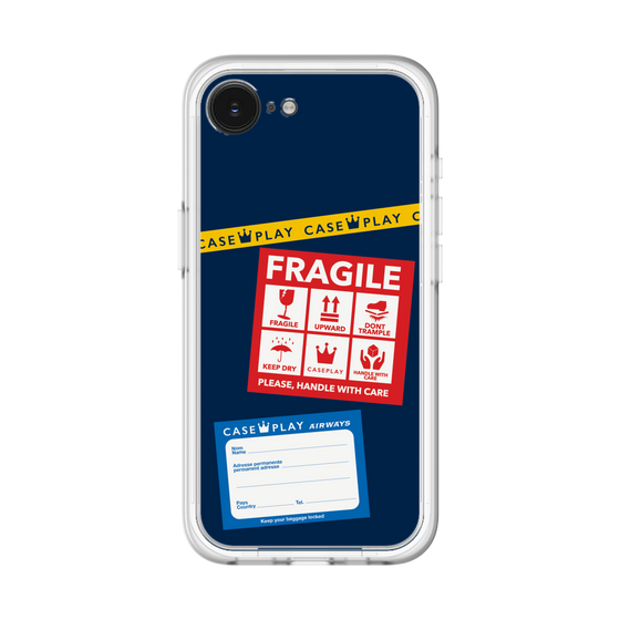 スリムプロテクションプレミアムケース［ FRAGILE Stickers - Navy ］