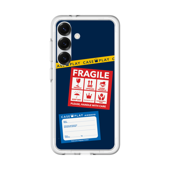 スリムプロテクションプレミアムケース［ FRAGILE Stickers - Navy ］