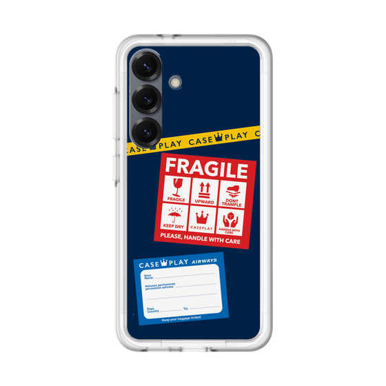 スリムプロテクションプレミアムケース［ FRAGILE Stickers - Navy ］