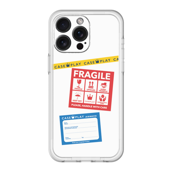 スリムプロテクションプレミアムケース［ FRAGILE Stickers - White ］