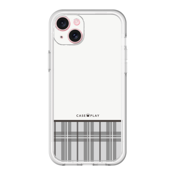スリムプロテクションプレミアムケース［ CASEPLAY Tartan Check - Gray ］