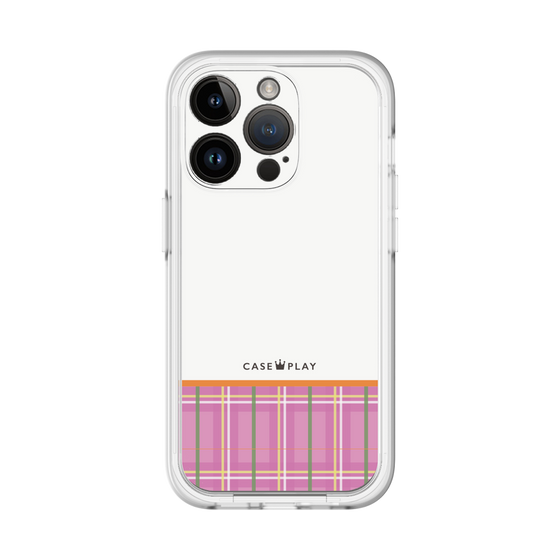 スリムプロテクションプレミアムケース［ CASEPLAY Tartan Check - Pink ］