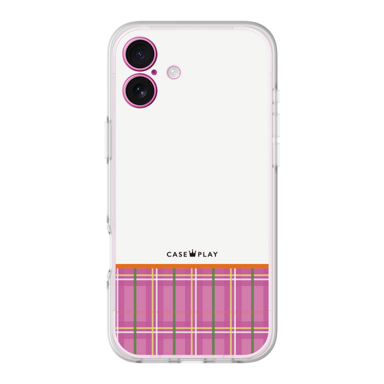 スリムプロテクションプレミアムケース［ CASEPLAY Tartan Check - Pink ］